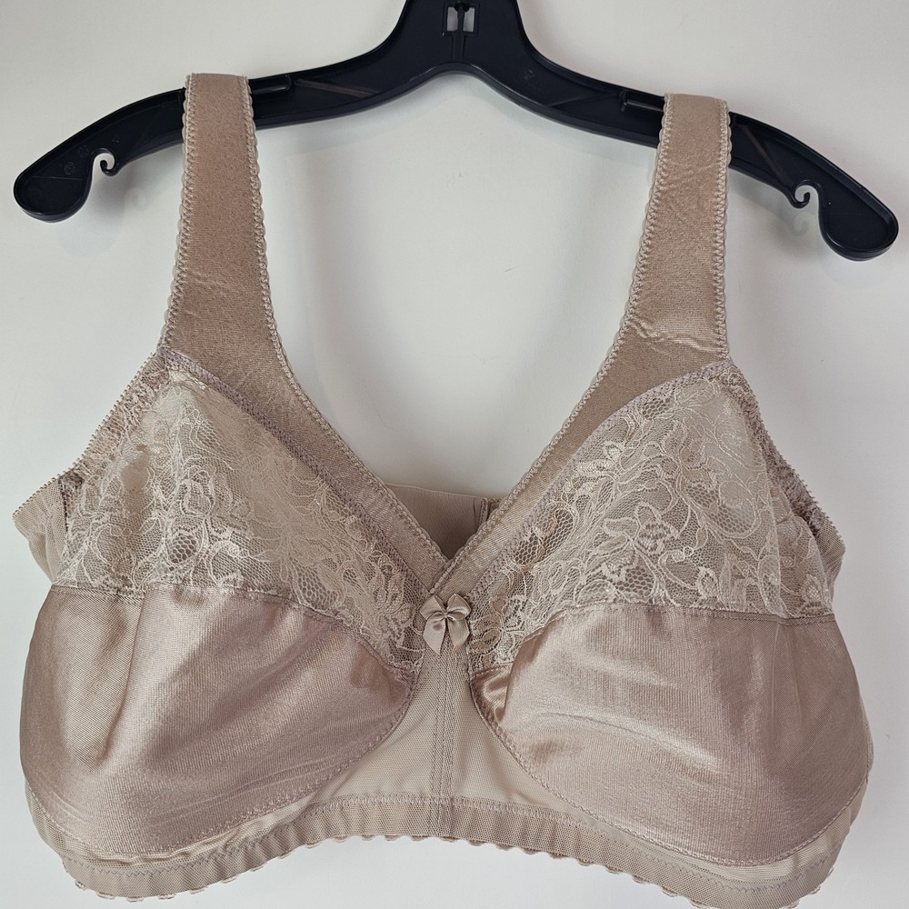 Glamorise 46C Bra Beige Full Figure Magic‎ Lift Original Wirefree Support 1000